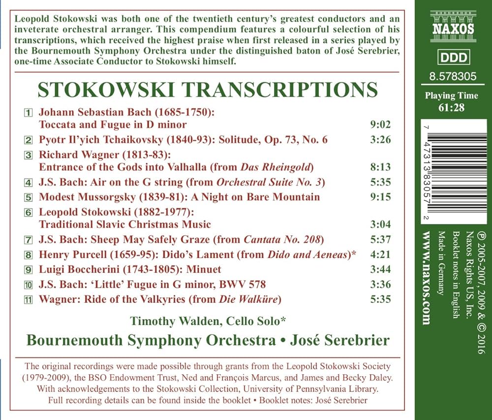 Bach, J.S. / Walden, Timothy / Serebrier, Jose - Stokowski